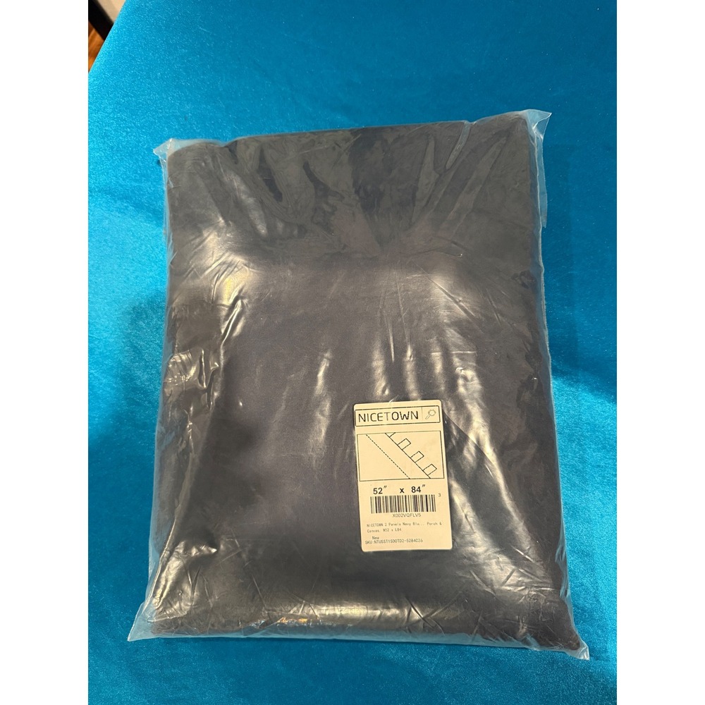 NICETOWN Outdoor Porch Curtains 2 Panels 52x84 Navy Blue NWT